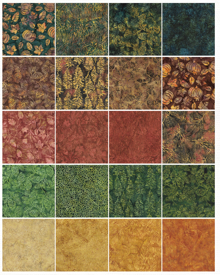Island Batik - Fall Gatherings - 20 Fabrics, 40 Total Strips