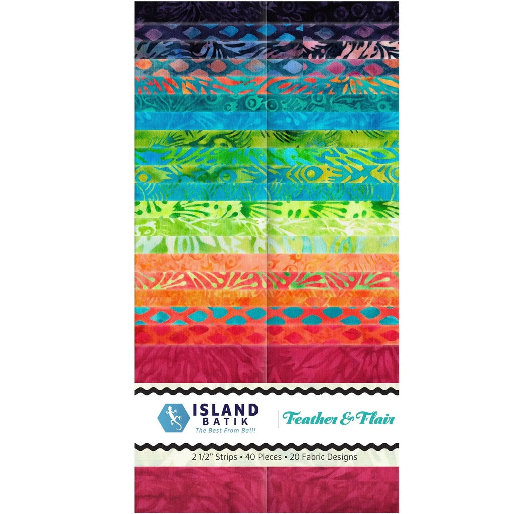 Island Batik - Feather & Flair - 20 Fabrics, 40 Total Strips