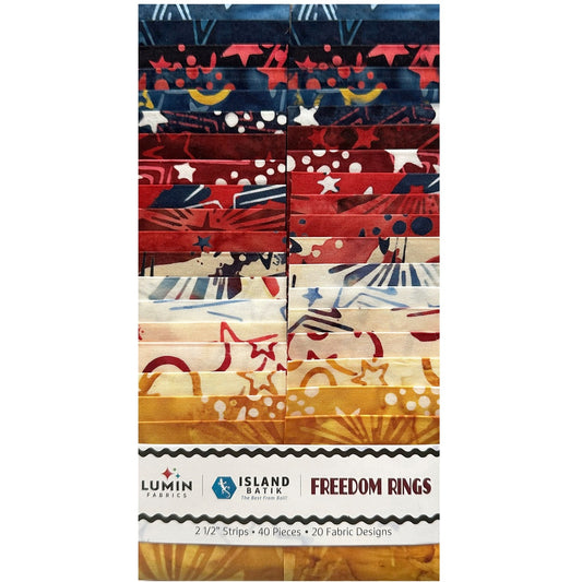 Island Batik - Freedom Rings - 20 Fabrics, 40 Total Strips