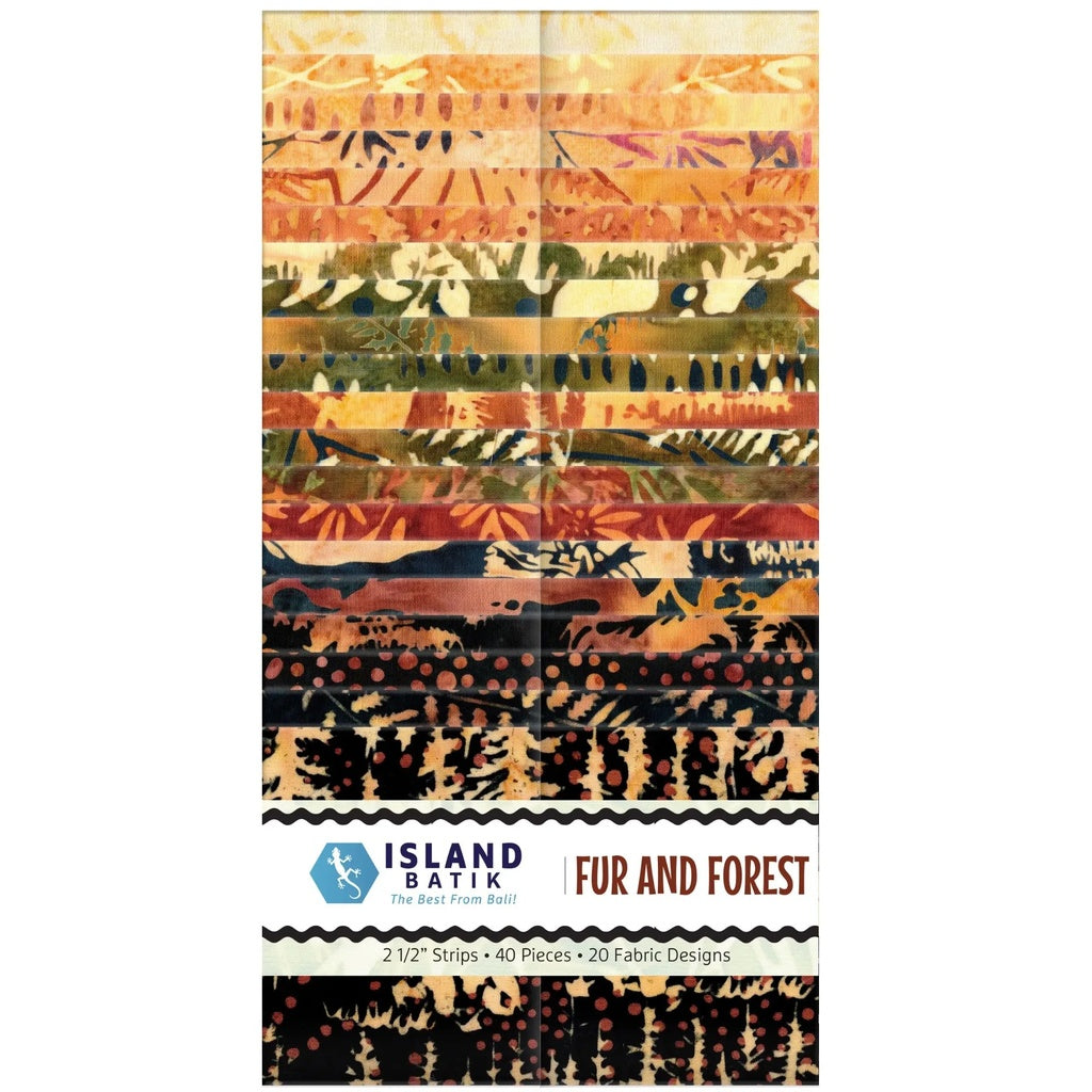 Island Batik - Fur and Forest - 20 Fabrics, 40 Total Strips