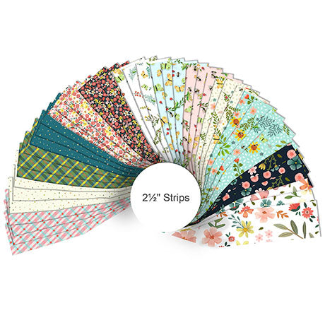 Quilting Treasures QT Fabrics - Garden Notes by Diane Neukirch - 40 Strip Jelly Roll