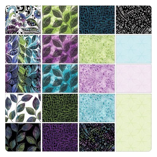 Charm Pack 5x5 Squares - Benartex Go With The Flow - 40 5" Squares