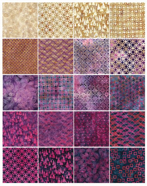 Island Batik - Geometric Symphony - 20 Fabrics, 40 Total Strips