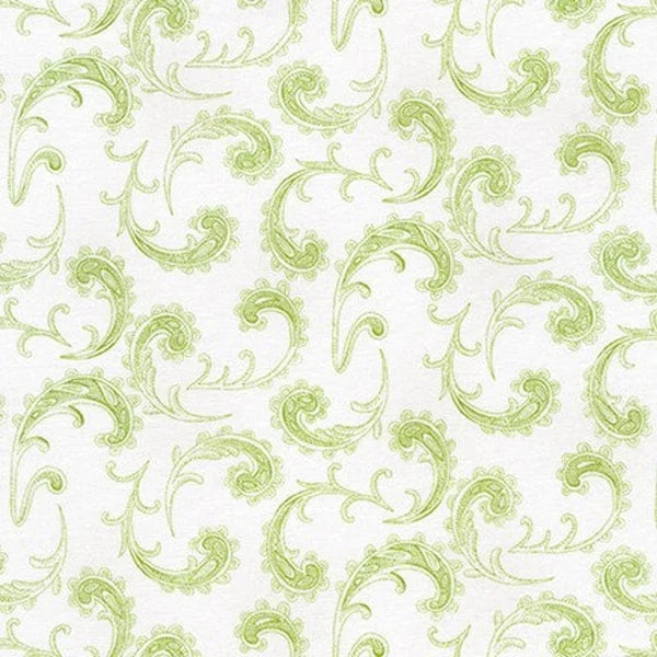 (4.5 yd) Robert Kaufman Elizabeth FLH-19896-7 Scroll Green