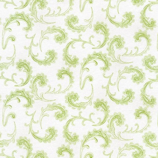 (4.5 yd) Robert Kaufman Elizabeth FLH-19896-7 Scroll Green
