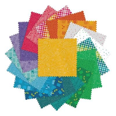 Charm Pack 5x5 Squares - Benartex Happy Notes - 40 5" Squares