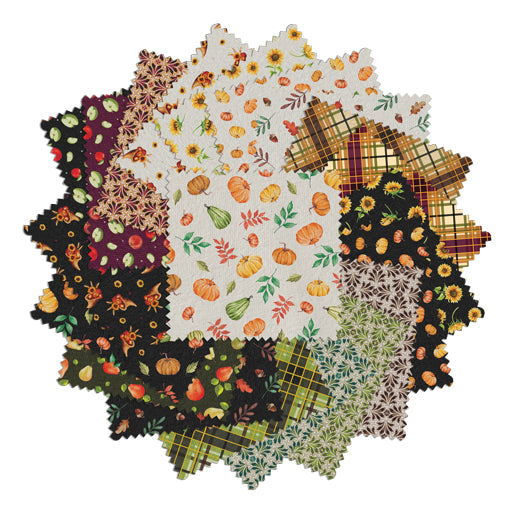 Charm Pack 5x5 Squares - Benartex Harvest Beginnings - 40 5" Squares