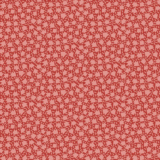 (5.5 yd) Andover/Makower UK Retro Ho Ho A-581-R Little Trees Red