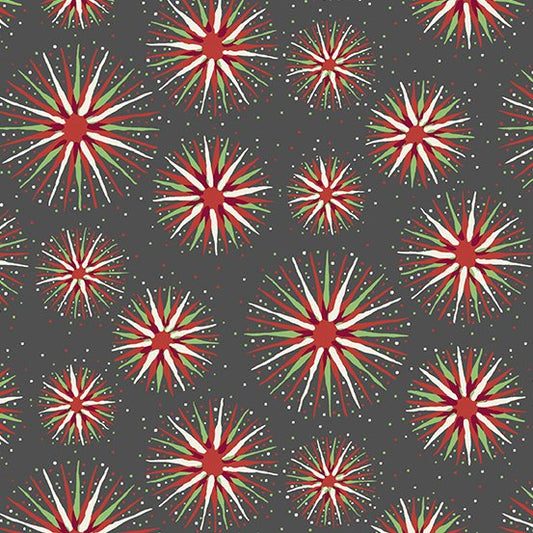 (4.5 yd) Andover/Makower UK Retro Ho Ho 573-C Medallion on Black
