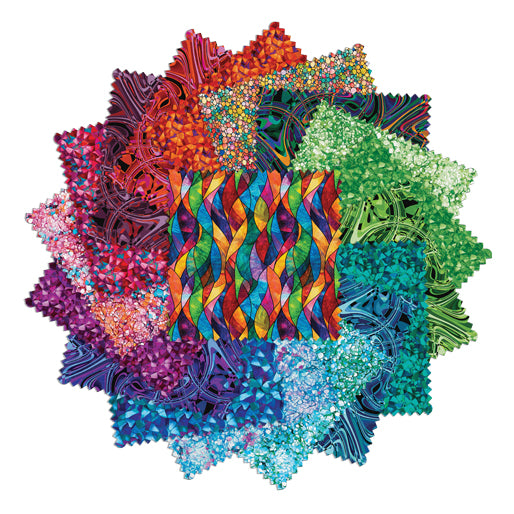 Charm Pack 5x5 Squares - Benartex Illuminations - 40 5" Squares
