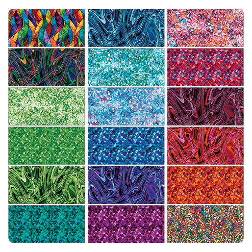 Charm Pack 5x5 Squares - Benartex Illuminations - 40 5" Squares