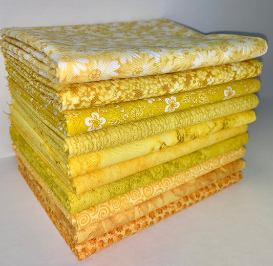 Basic Colors - Sunshine Half-yard Bundle - 10 Fabrics, 5 Total Yards
