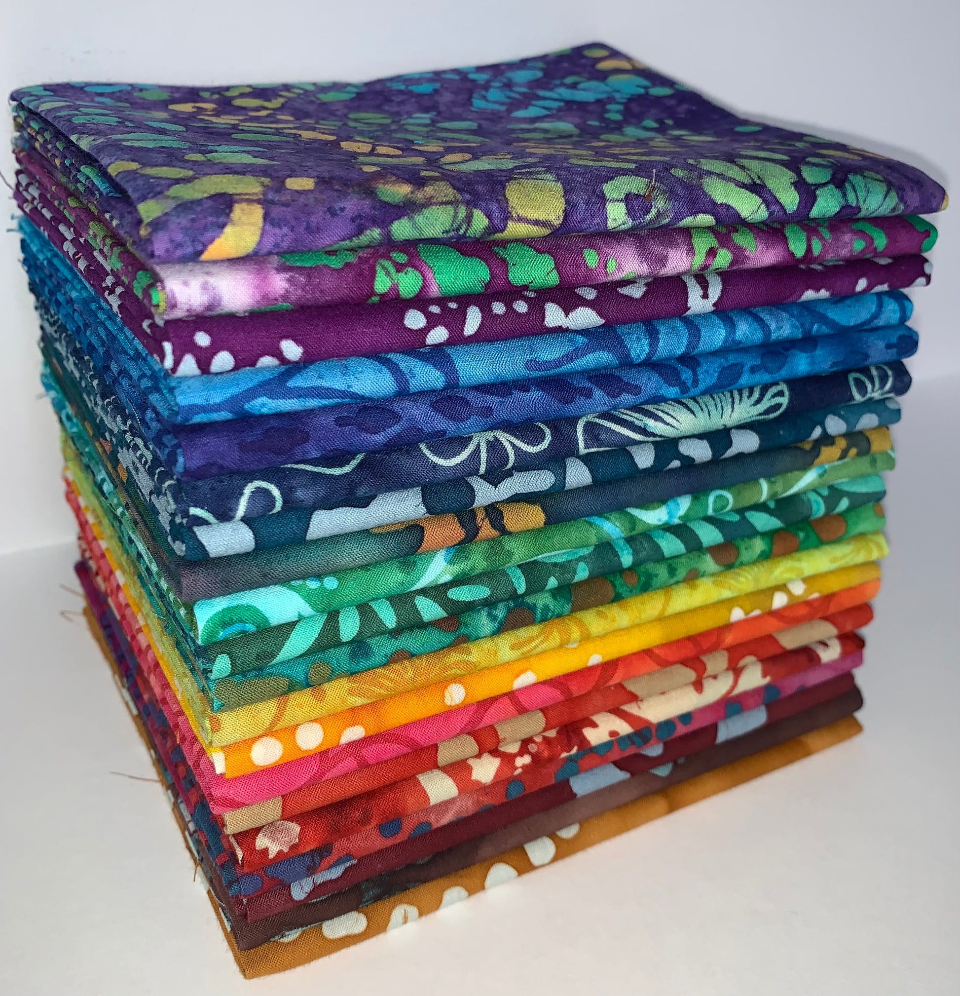 Rainbow Batik Fat Quarter Bundle - 20 Fat Quarters