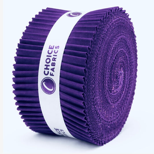 Choice Fabrics Supreme Solids Jelly Roll - Grape - 40 Strips