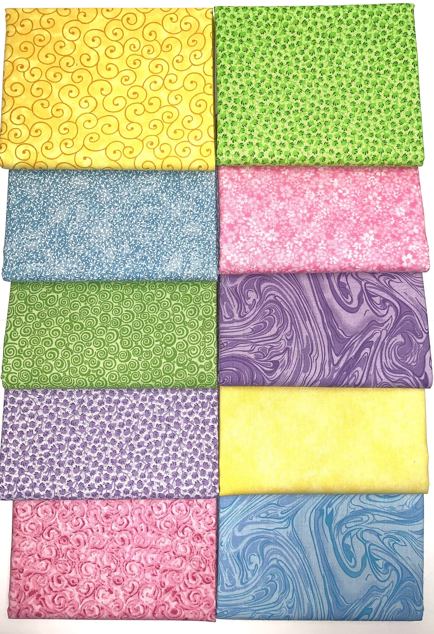 New Pastel Half-yard Bundle - 10 Fabrics, 5 Total Yards