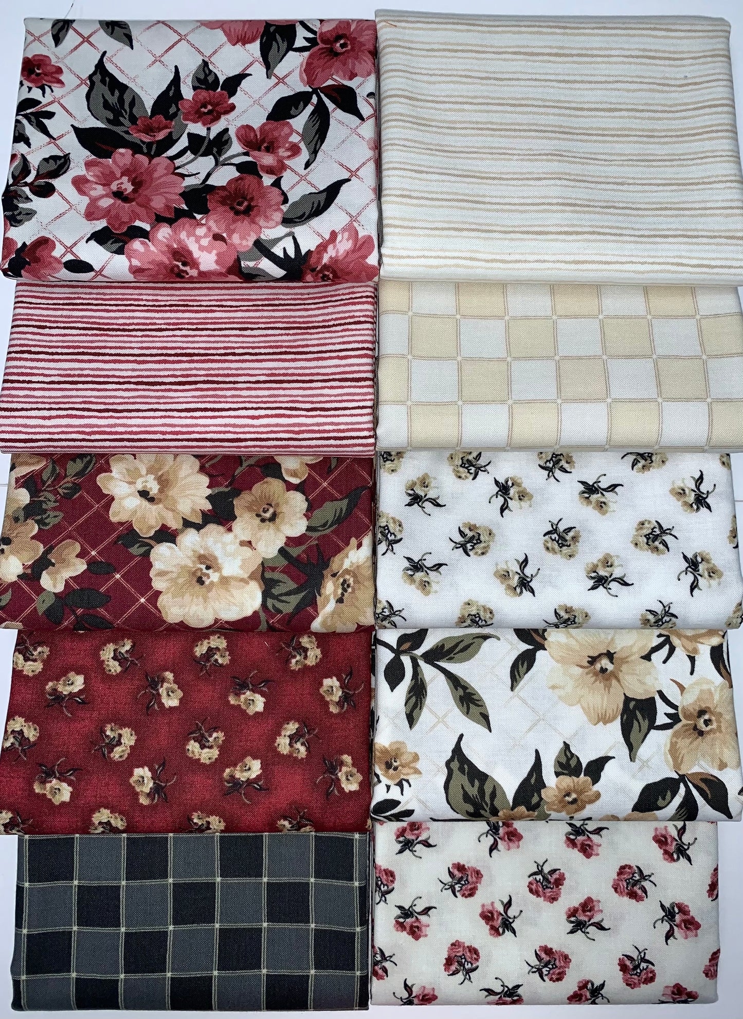 Choice Gallery "Bri's Home Collection" Floral Half-yard Bundle - 10 Fabrics, 5 Total Yards
