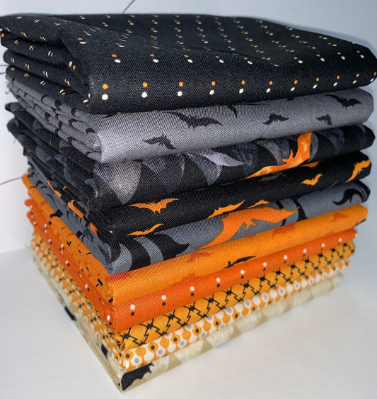 Andover Midnight Haunts Half-yard Bundle - 10 Fabrics, 5 Total Yards