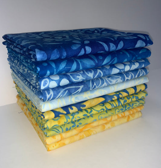 Robert Kaufman Artisan Batik "Floral Wave" Half-yard Bundle - 10 Fabrics, 5 Total Yards