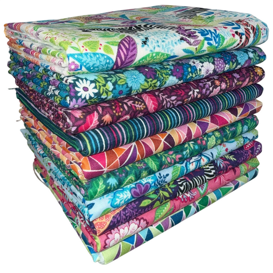 Andover/Makower UK "Tropica" Half-yard Bundle - 10 Fabrics, 5 Total Yards