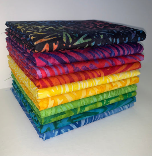 Robert Kaufman Artisan Batik "Velocity" (Bright) Half-yard Bundle - 10 Fabrics, 5 Total Yards