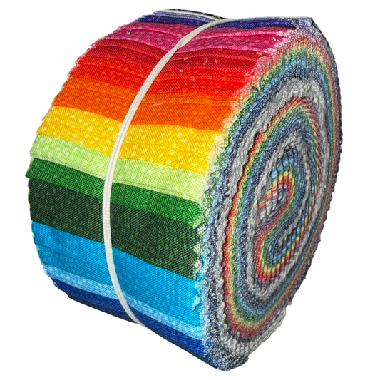 Timeless Treasures - Twirl Rainbow - 40 2.5" Strips/Jelly Roll