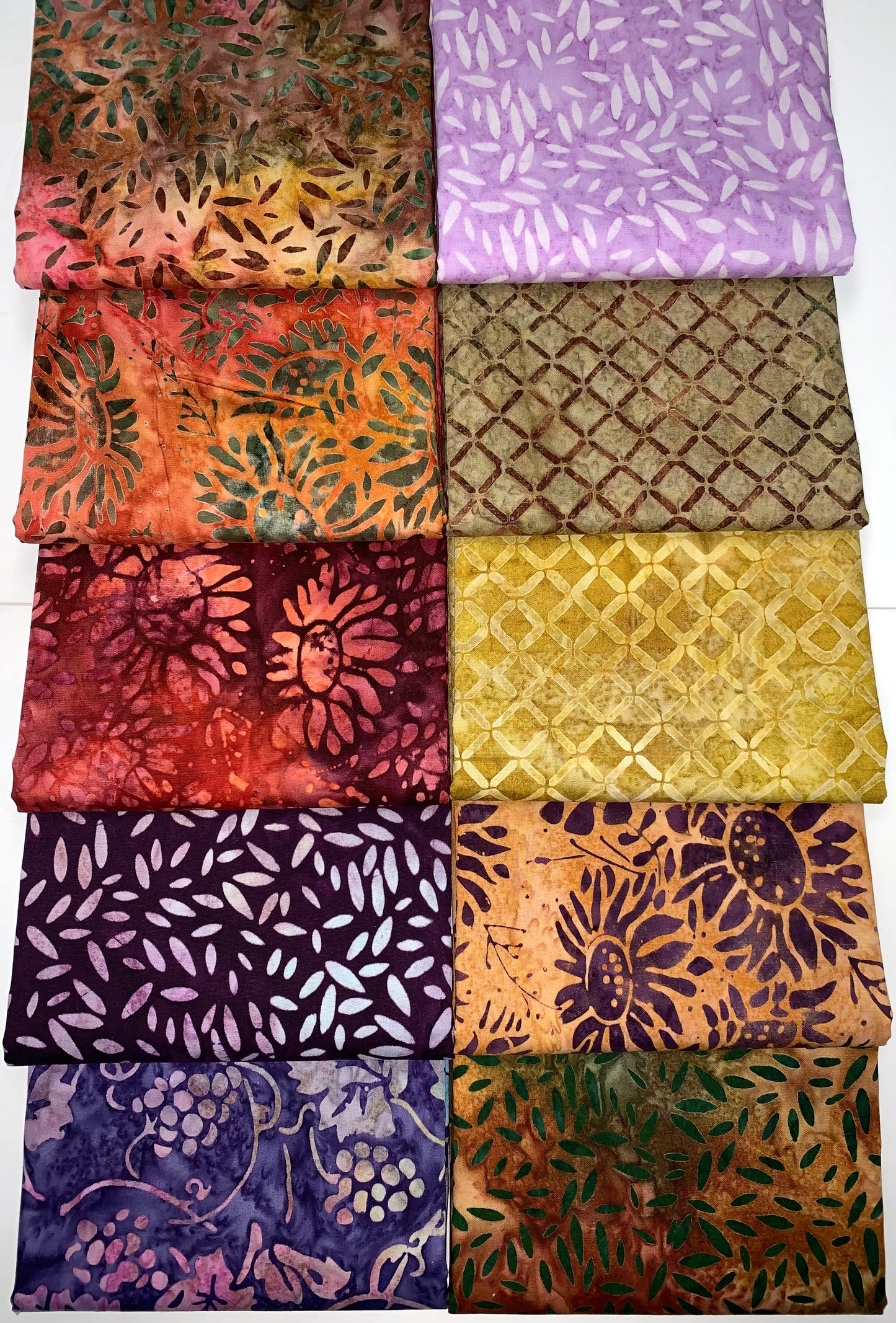 Robert Kaufman Artisan Batik "Sonoma Vista" Half-yard Bundle - 10 Fabrics, 5 Total Yards