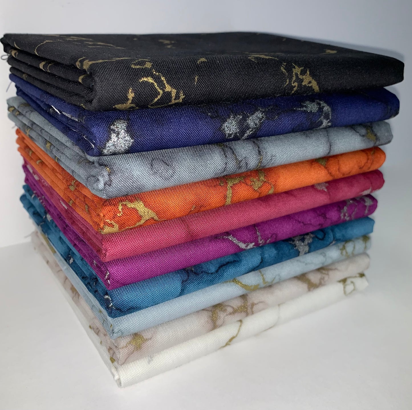 Robert Kaufman "Silverstone" (Marble Colors) Half-Yard Bundle - 10 Fabrics, 5 Total Yards