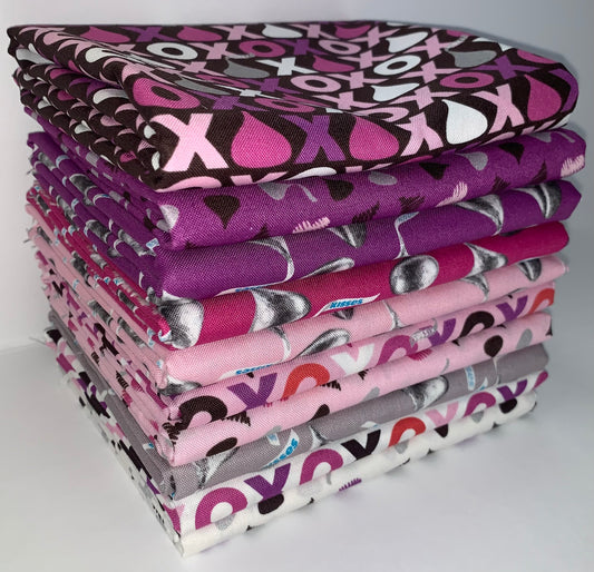 Riley Blake "Celebrate With Hershey - Valentine's" Half-yard Bundle - 10 Fabrics, 5 Total Yards