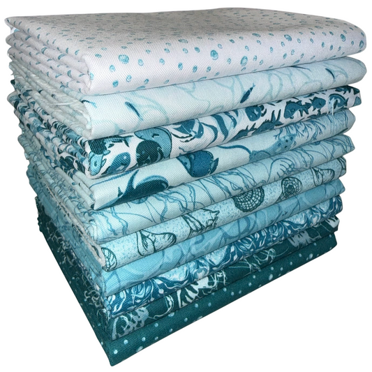 Riley Blake "Reef" Half-yard Bundle - 10 Fabrics, 5 Total Yards