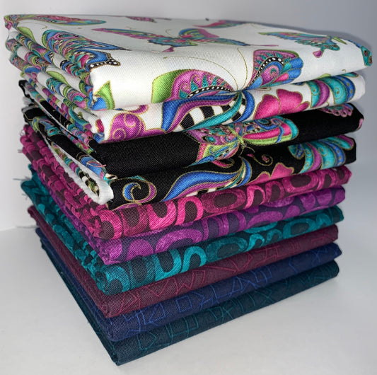 Benartex "Alluring Butterflies" Half-Yard Bundle - 10 Fabrics, 5 Total Yards