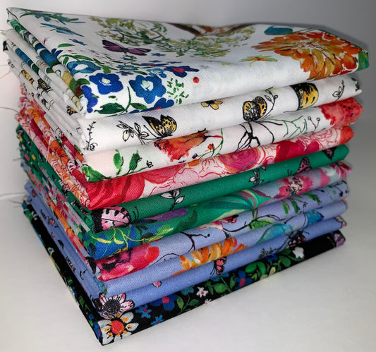 Robert Kaufman "Joyful Meadows" Half-Yard Bundle - 10 Fabrics, 5 Total Yards