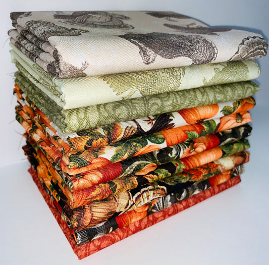 Benartex "Turkey Time" Half-Yard Bundle - 10 Fabrics, 5 Total Yards