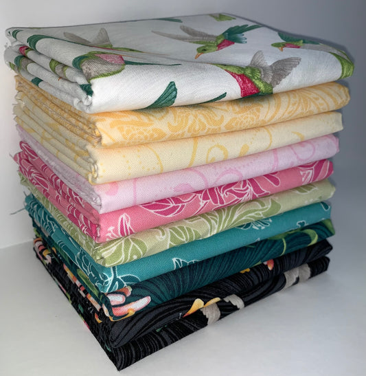 Benartex "Hummingbirds & Honeysuckle" Half-Yard Bundle - 10 Fabrics, 5 Total Yards