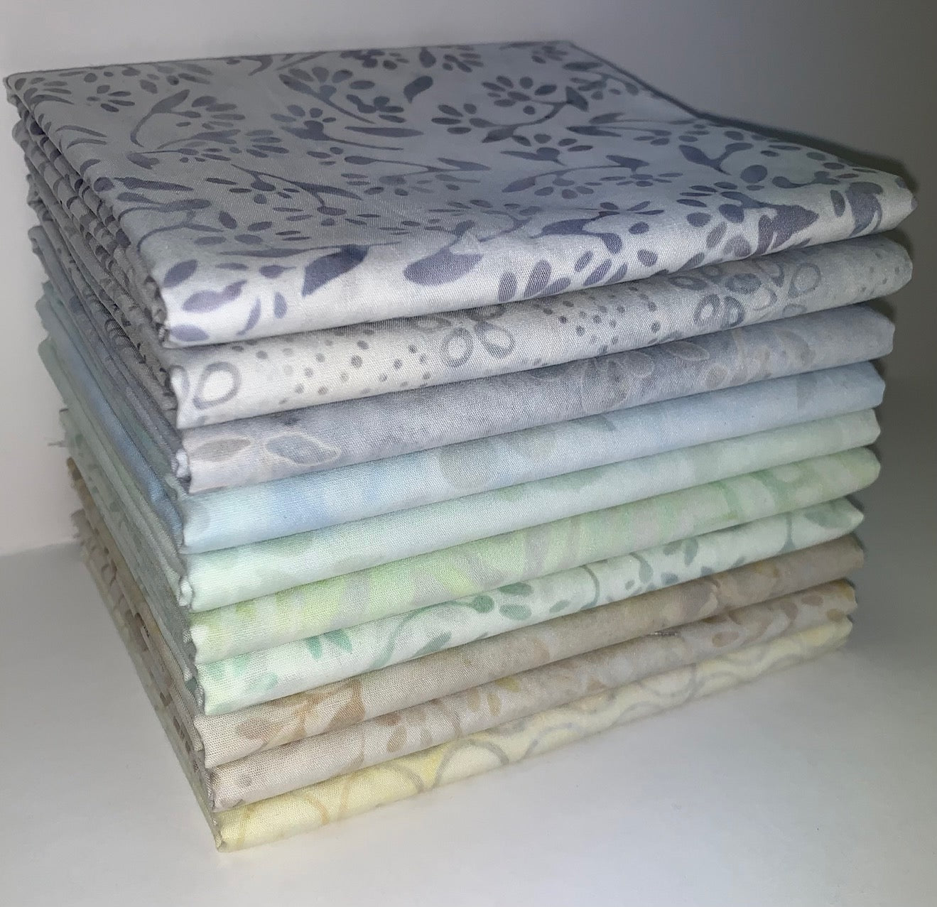 Robert Kaufman Artisan Batik "Pastel Petals" (Neutrals) Half-yard Bundle - 10 Fabrics, 5 Total Yards