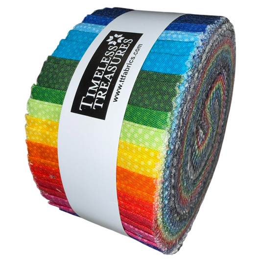 Timeless Treasures - Twirl Rainbow - 40 2.5" Strips/Jelly Roll