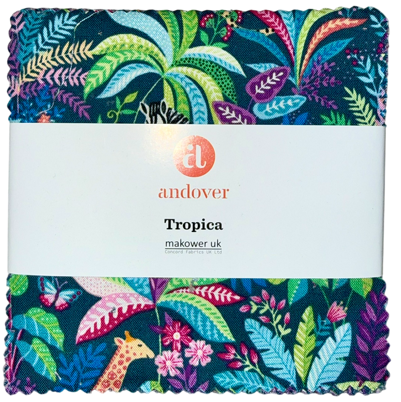 Charm Pack 5x5 Squares - Andover Tropica - 40 5" Squares