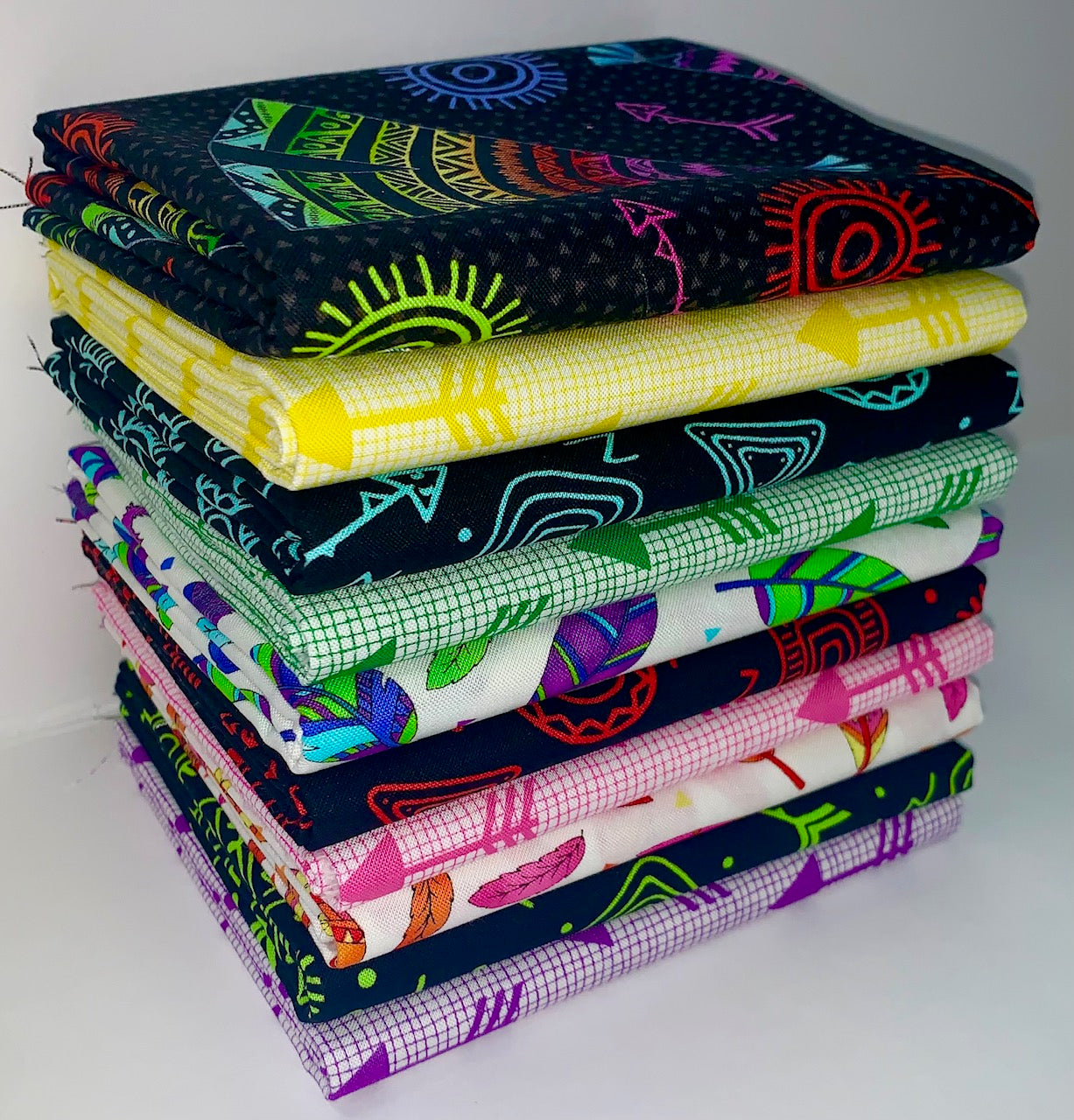 RJR Fabrics "Pow Wow Wow" (Teepees, Arrows, Feathers) Half-Yard Bundle - 10 Fabrics, 5 Total Yards