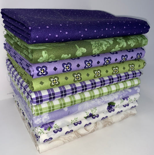 Robert Kaufman Flowerhouse: "Elizabeth" Half-Yard Bundle - 10 Fabrics, 5 Total Yards