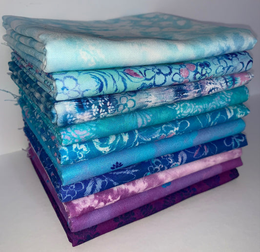 Robert Kaufman "Bloomburst" (Wishwell) Half-Yard Bundle - 10 Fabrics, 5 Total Yards