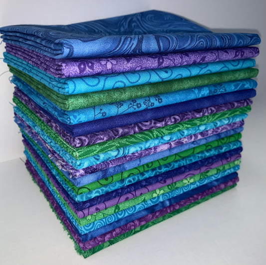 Deep Ocean Fat Quarter Bundle - 20 Fabrics, 20 Total Fat Quarters