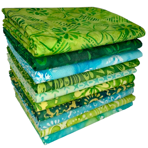 Anthology Batiks "Sea Glass" Half-yard Bundle - 10 Fabrics, 5 Total Yards