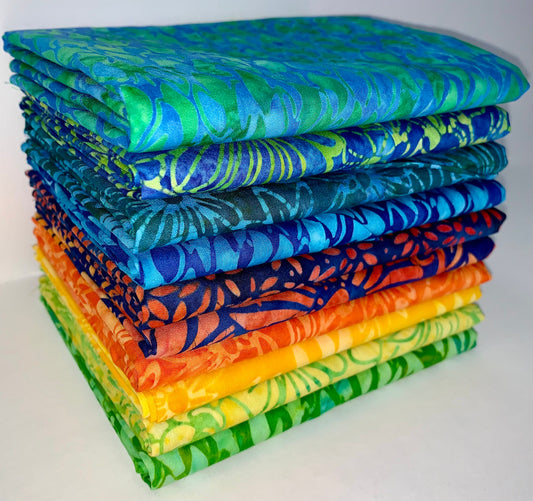 Robert Kaufman Artisan Batik "Summer Zest" Half-yard Bundle - 10 Fabrics, 5 Total Yards