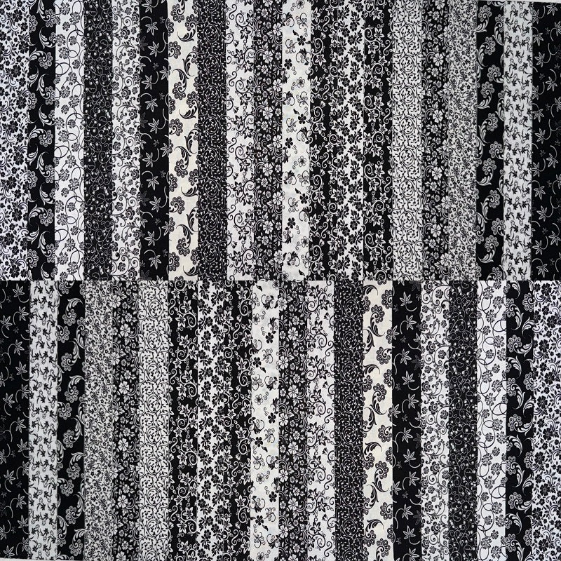 June Doe Fabric Collections - Black & White - 40-Strip Pack