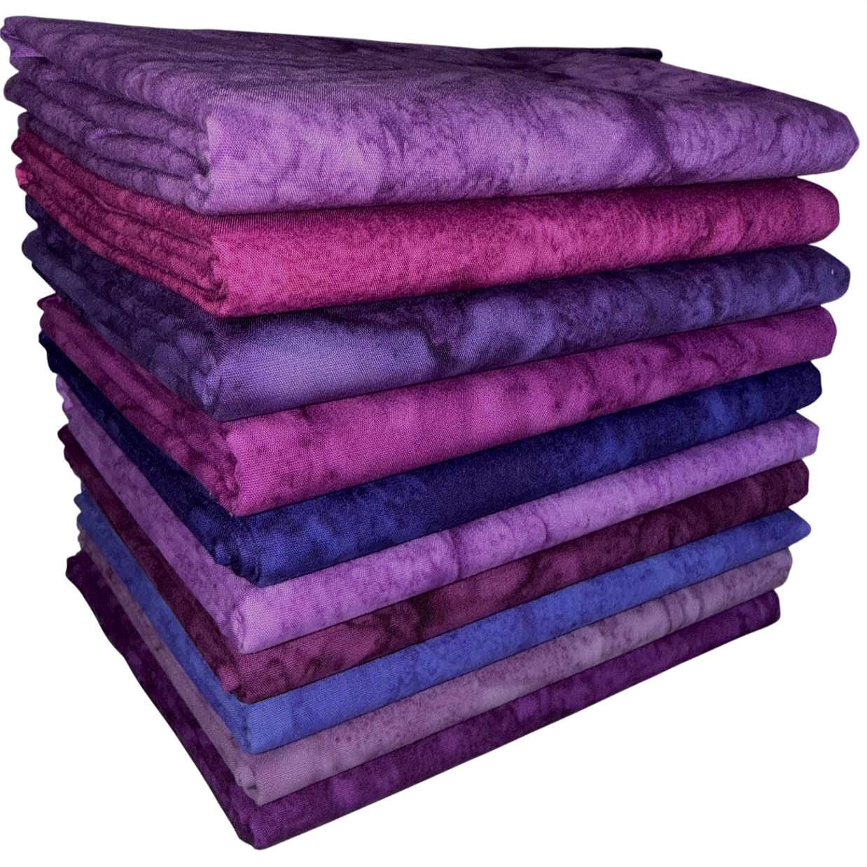 Riley Blake Expressions Batiks "Hand Dyes Purple" Half-yard Bundle - 10 Fabrics, 5 Total Yards