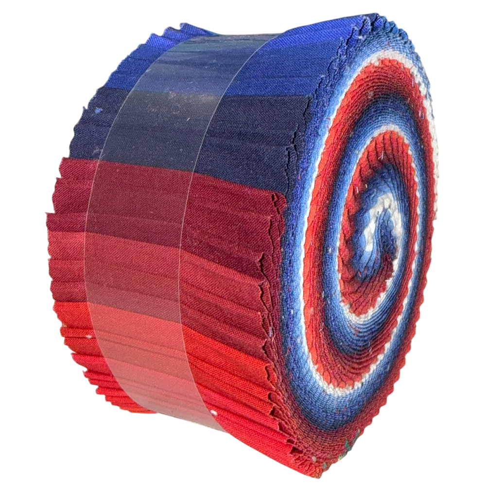 Clothworks American Made Brand - Patriotic Solids - 40 Strip Jelly Roll