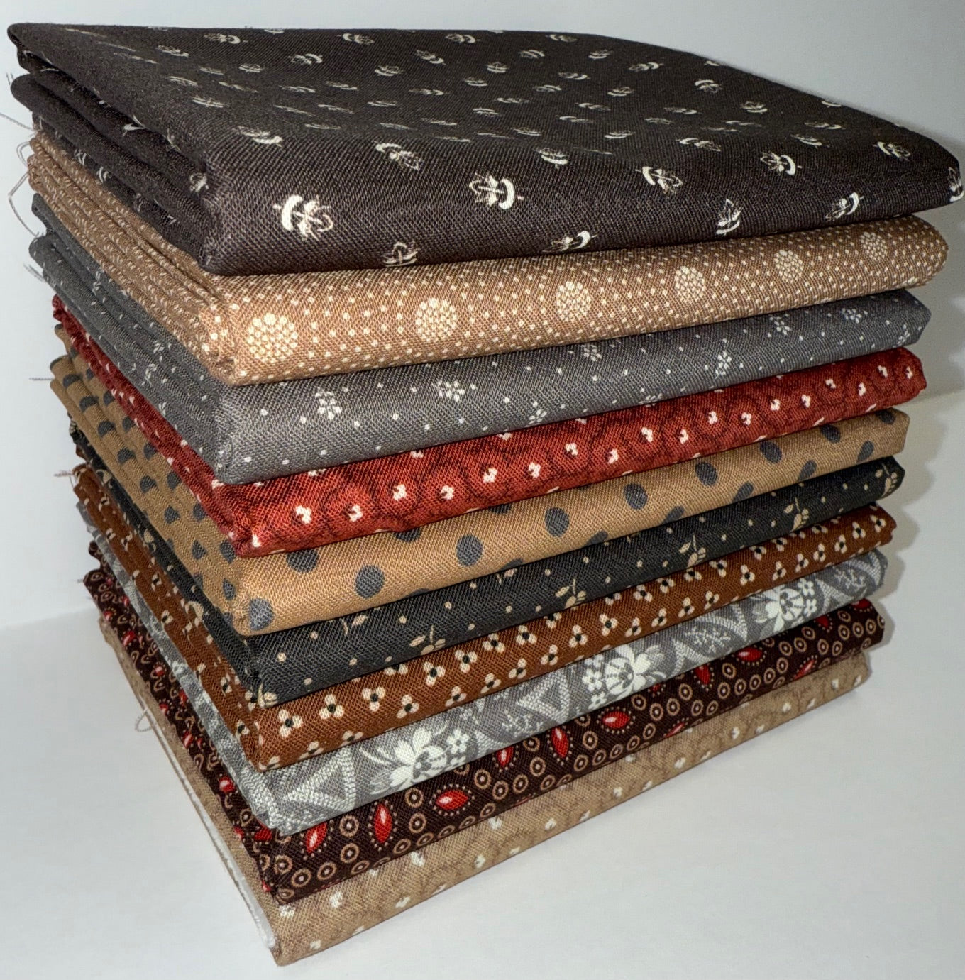 Marcus Fabrics "Historical Hennas" Half-yard Bundle - 10 Fabrics, 5 Total Yards
