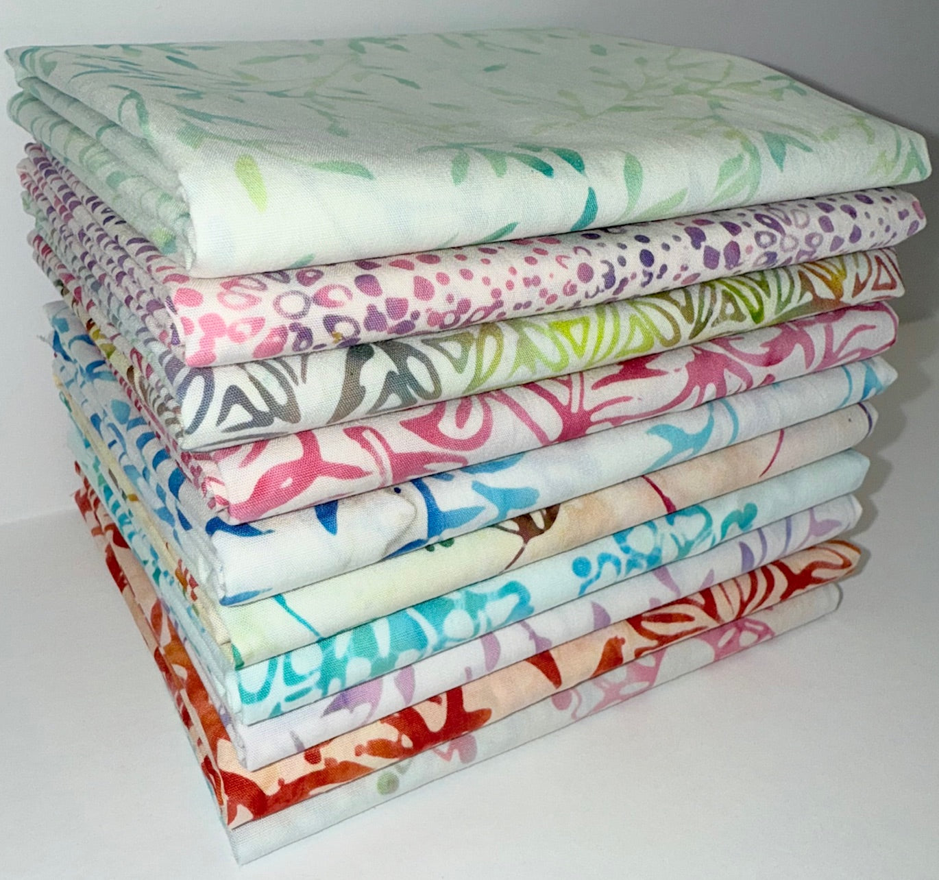 Anthology Batiks "Be Colourful" Half-yard Bundle - 10 Fabrics, 5 Total Yards