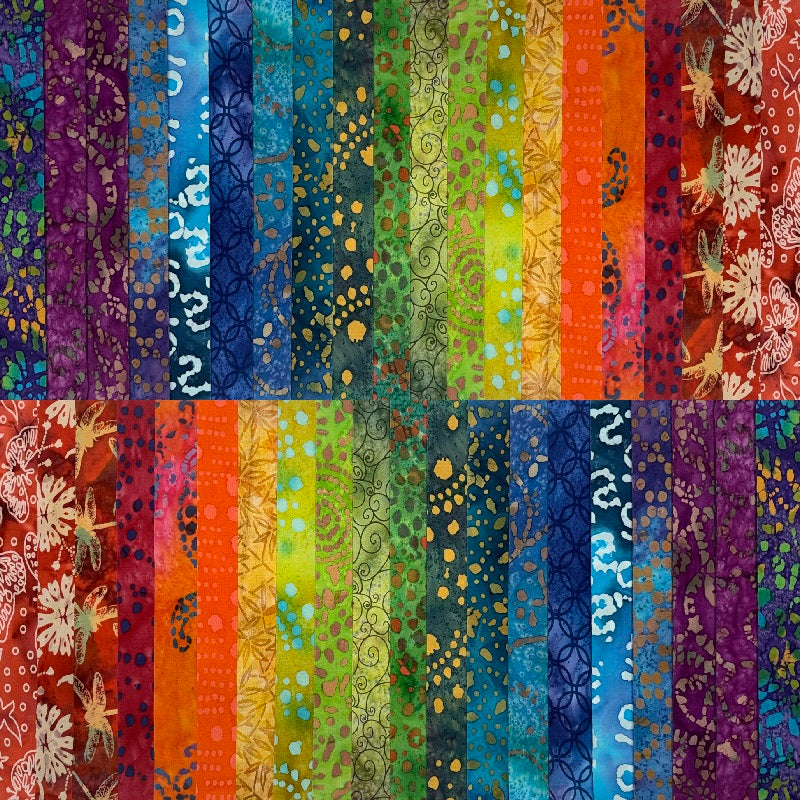 June Doe Fabric Collections - Colorburst Batiks - 40-Strip Pack