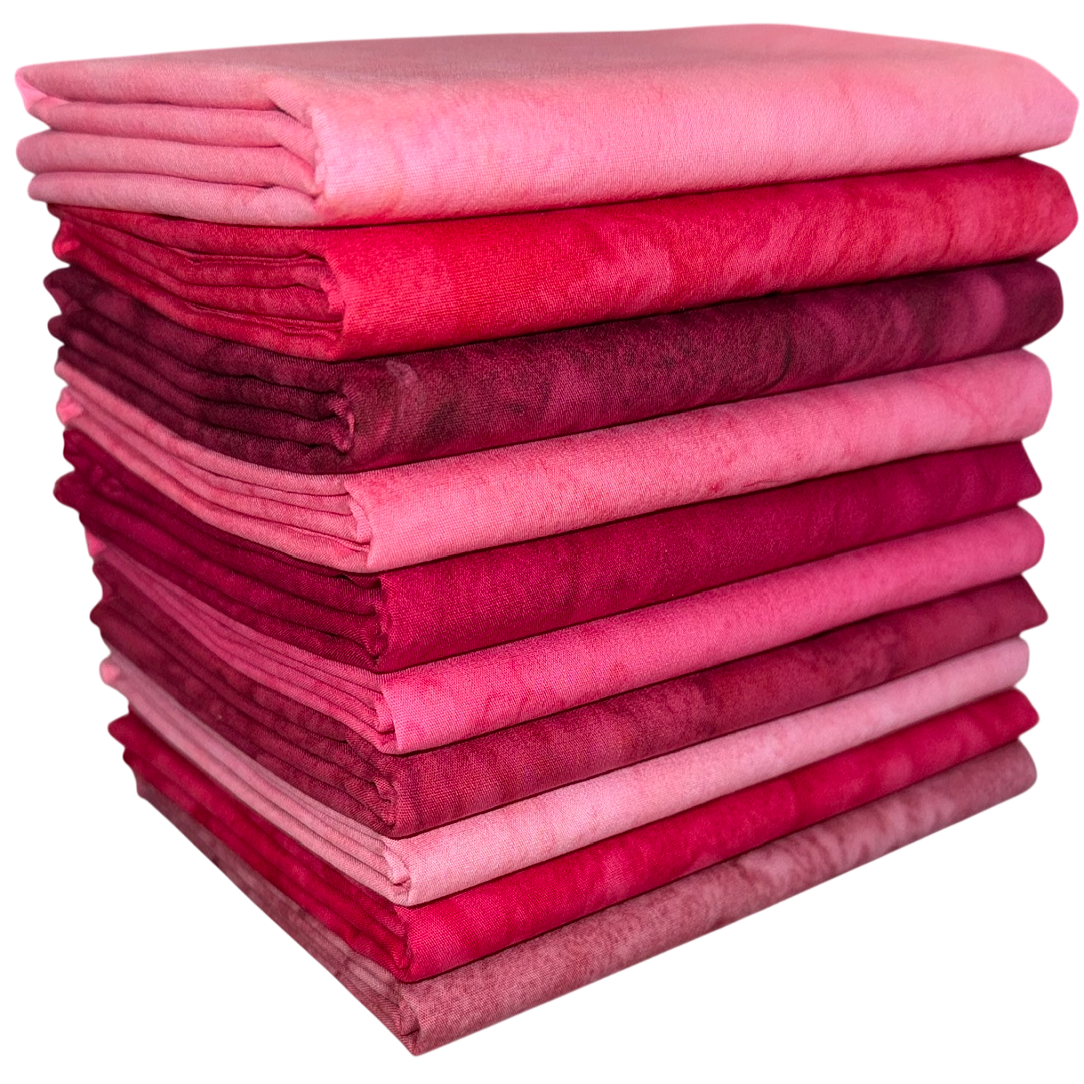 Half-yard Bundle - Riley Blake Expressions Batiks "Hand Dyes Lipstick" 10 Fabrics, 5 Total Yards