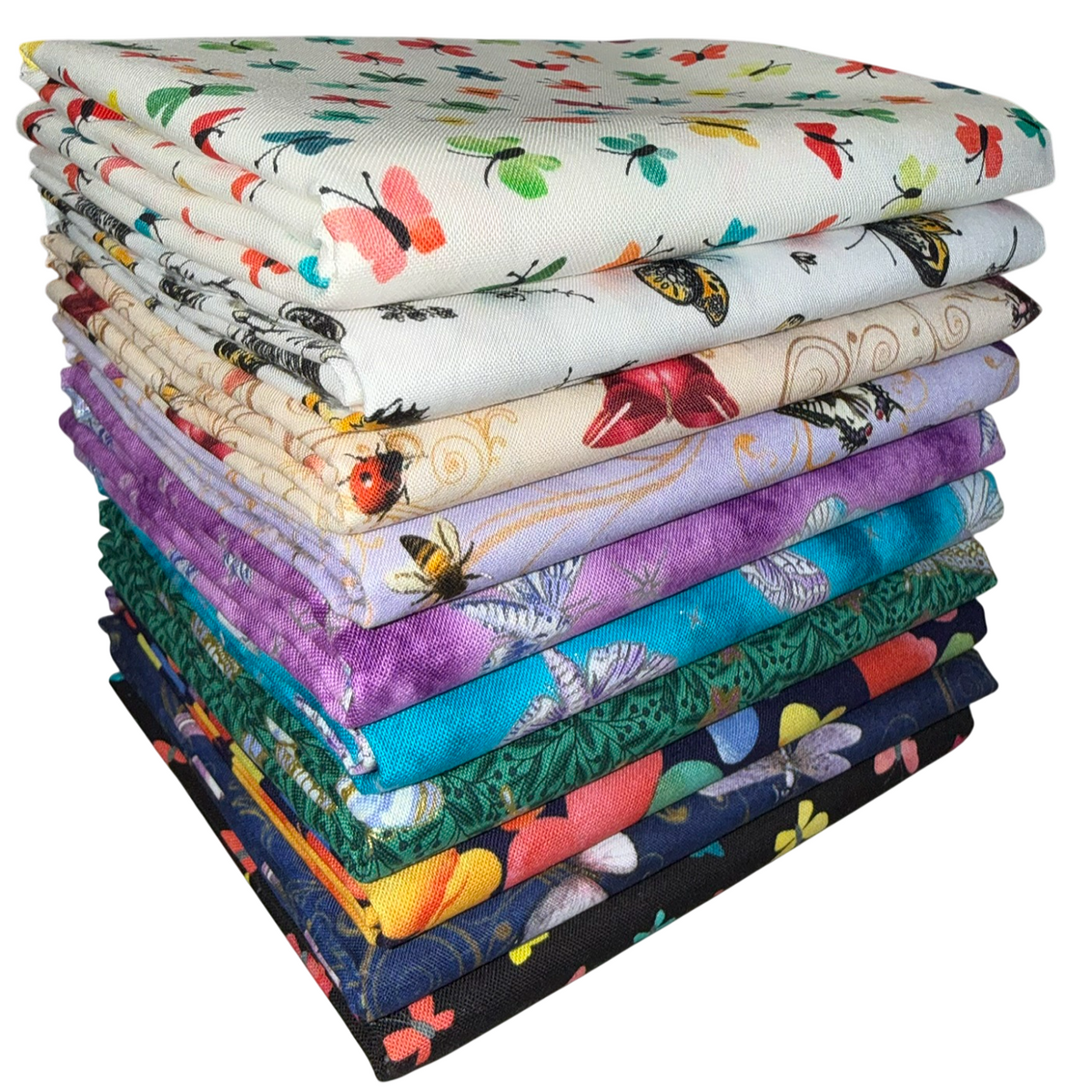 Robert Kaufman "Butterflies" Half-Yard Bundle - 10 Fabrics, 5 Total Yards